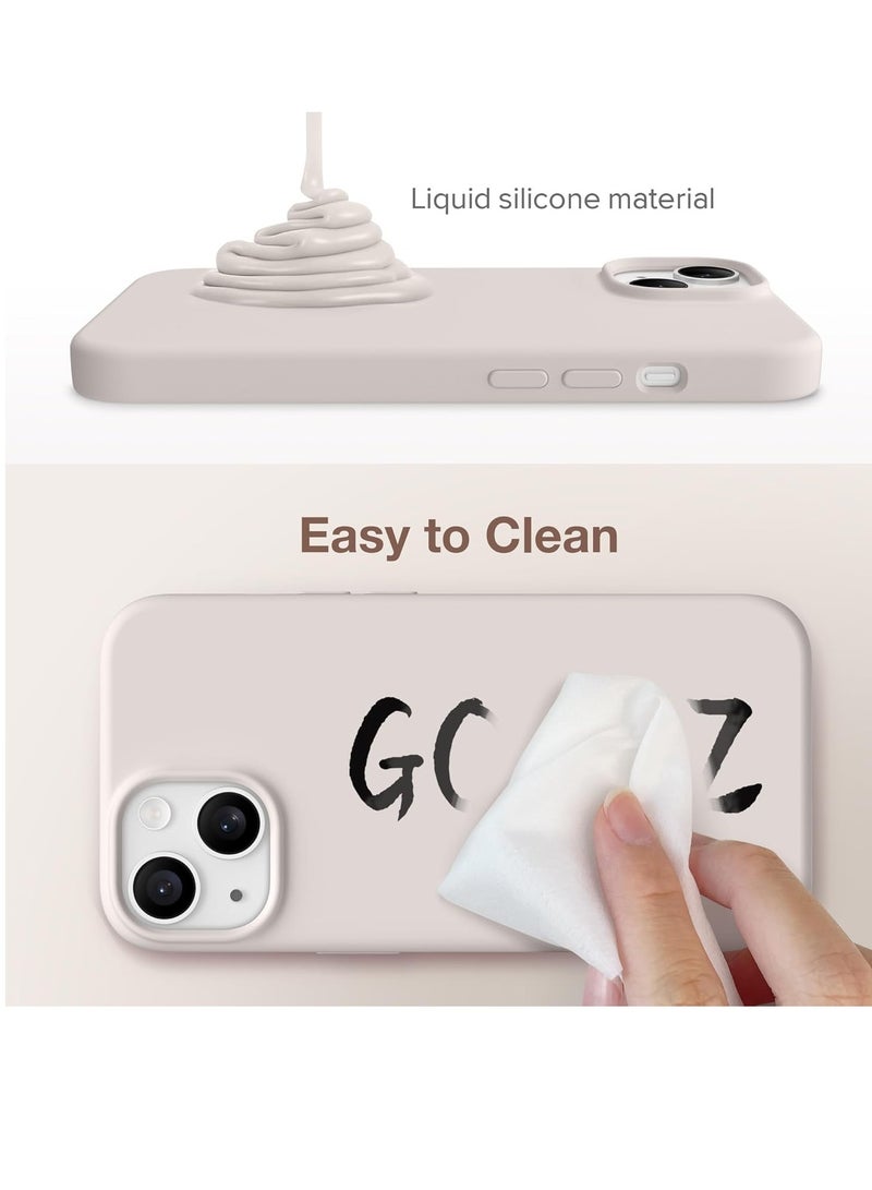 "ELTRAZONE 5-in-1 Magnetic Case for iPhone 15 – Slim Full Body Skin-Like Silicone Cover (6.1") in Stone, Compatible with MagSafe, Includes 2X Screen Protectors and Camera Lens Protectors" - Image 3