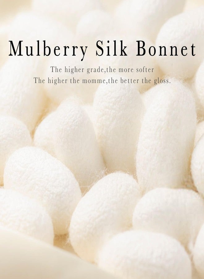 Simnice 100% Mulberry Silk Bonnet for Women - Silk Hair Bonnet with Elastic for Long Curly Hair, Double Layered Sleep Caps for Women, Light Pink - Image 3