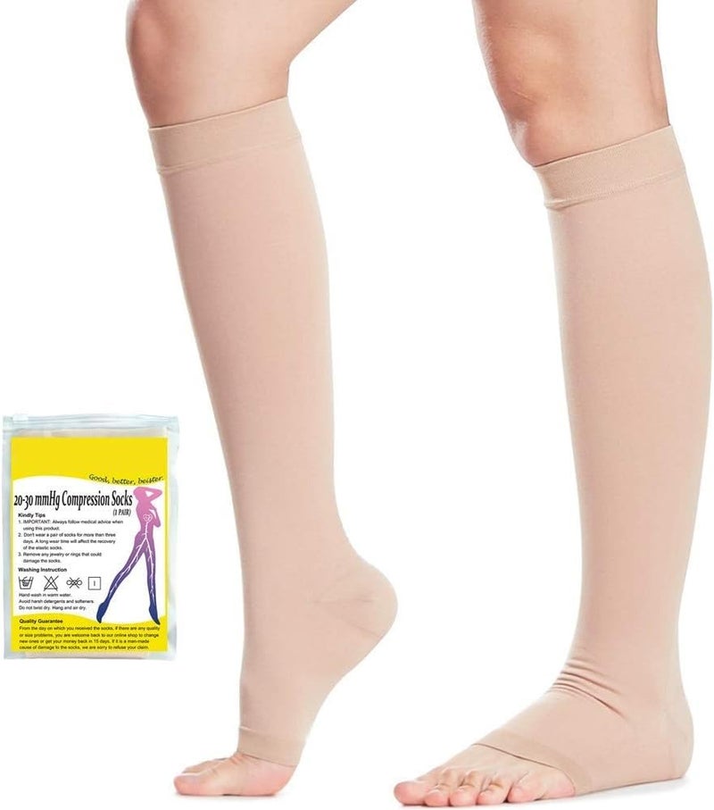 Rexez "Medical Compression Stockings Knee Length | Class 2 (II) Compression Socks for Varicose Veins Relief & Leg Support | Unisex Stockings for Men & Women" - Image 1