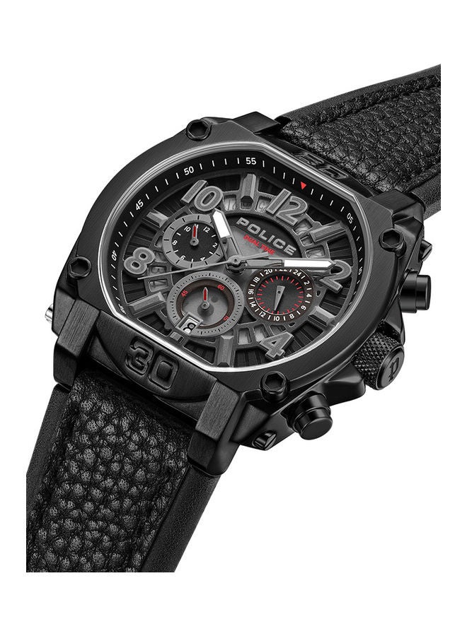 POLICE Men Chronograph Round Shape Leather Wrist Watch PEWJF0021903 - 45 Mm - Image 4