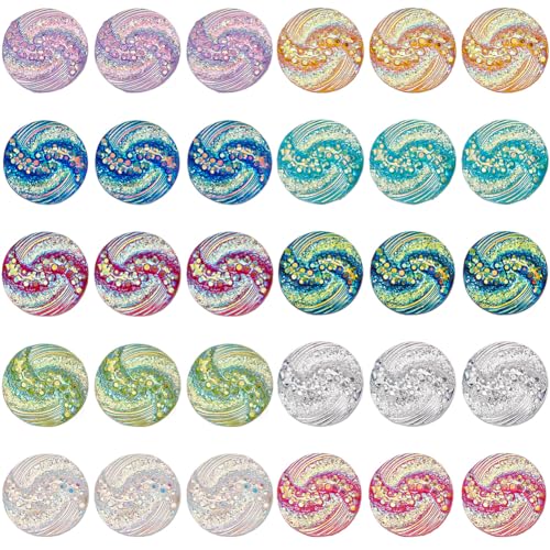 SUNNYCLUE 1 Box 150PCS 12mm Round Flat Back Cabochons Resin Dome Cabochons Faux Druzy Cameo Shinny Scrapbooks Embellishment Cabochon Bulk for Bezel Trays Jewelry Making Bracelet Necklace Craft DIY - Image 1