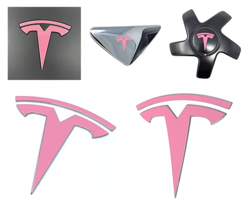 Custom Cut Graphics Logo Decal Overlay Stickers for Tesla Model 3 2017 to 2023 Standard Wrap 11pc Set Satin Pink - Image 1