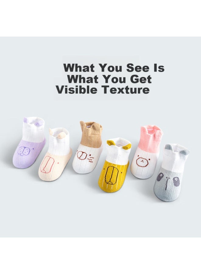 Lovebox Aibaoshi Baby Socks Spring Autumn Winter Newborn Mid-calf Socks Infant Cotton Socks Children's Socks Blue Bear Pattern 3 Pairs Size S B1546 - Image 2