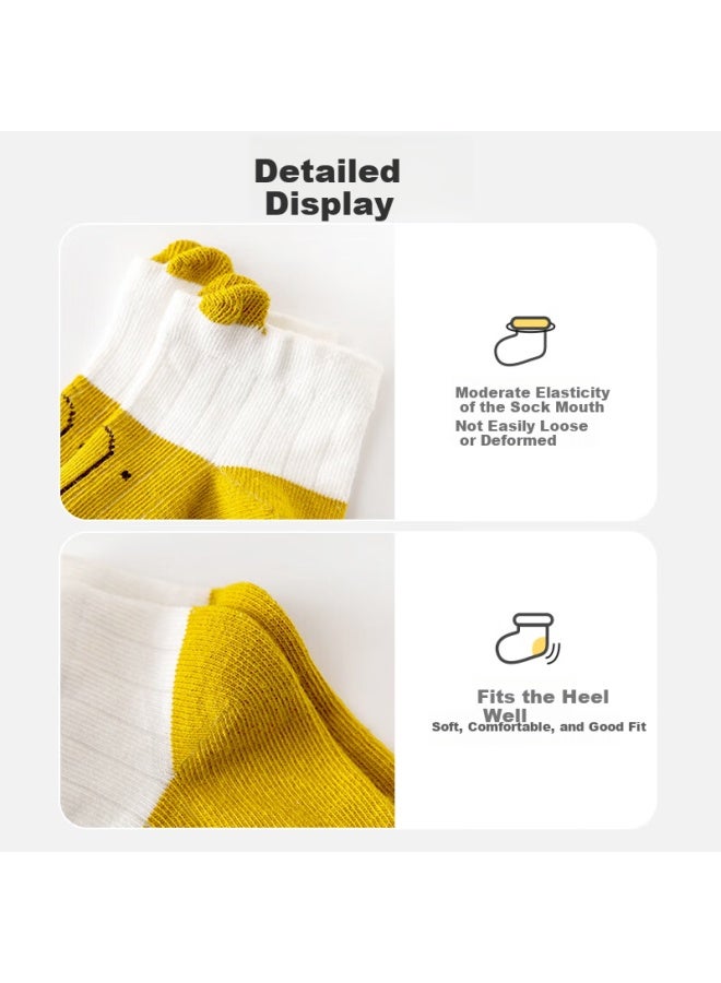 Lovebox Aibaoshi Baby Socks Spring Autumn Winter Newborn Mid-calf Socks Infant Cotton Socks Children's Socks Blue Bear Pattern 3 Pairs Size S B1546 - Image 5