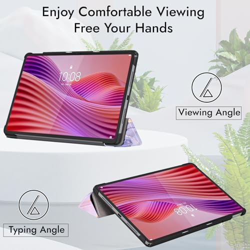 Robustrion Cover for Lenovo Tab 10.1 inch 2025 Cover Case, Trifold Flip Cover Case for Lenovo Tab 10.1" Tablet Cover TB-311FU/311XU - Marble Lilac - Image 5
