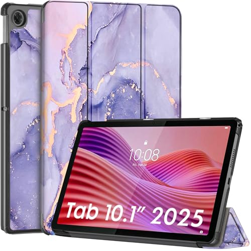 Robustrion Cover for Lenovo Tab 10.1 inch 2025 Cover Case, Trifold Flip Cover Case for Lenovo Tab 10.1" Tablet Cover TB-311FU/311XU - Marble Lilac - Image 1