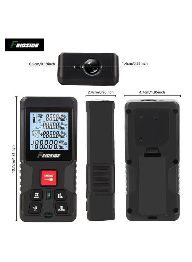 FEIDISIDE 120M Laser Measure Tool With Horizontal Bubble Levels Backlit LCD Pythagorean Mode - Image 3