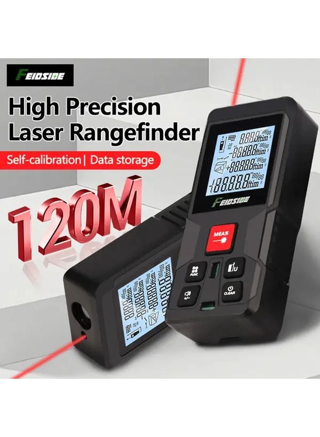 FEIDISIDE 120M Laser Measure Tool With Horizontal Bubble Levels Backlit LCD Pythagorean Mode - Image 2