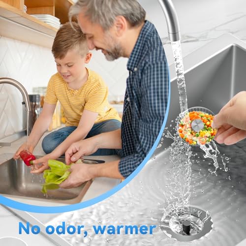 KEYOZA Upgraded 3in1 Kitchen Sink Drain Strainer & Sink Stopper, Stainless Steel Kitchen Drain Plug & Sink Installation Parts with Anti-Clogging Basket, Fit US Standard 3-1/2'' Sink Drain Hole - Image 5