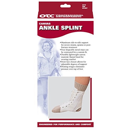 OTC Ankle Splint, Canvas Lace-Up, Rigid Metal Stays - Image 4