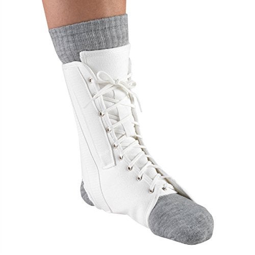 OTC Ankle Splint, Canvas Lace-Up, Rigid Metal Stays - Image 1