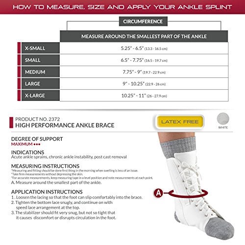 OTC Ankle Splint, Canvas Lace-Up, Rigid Metal Stays - Image 3