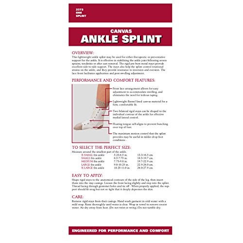 OTC Ankle Splint, Canvas Lace-Up, Rigid Metal Stays - Image 5