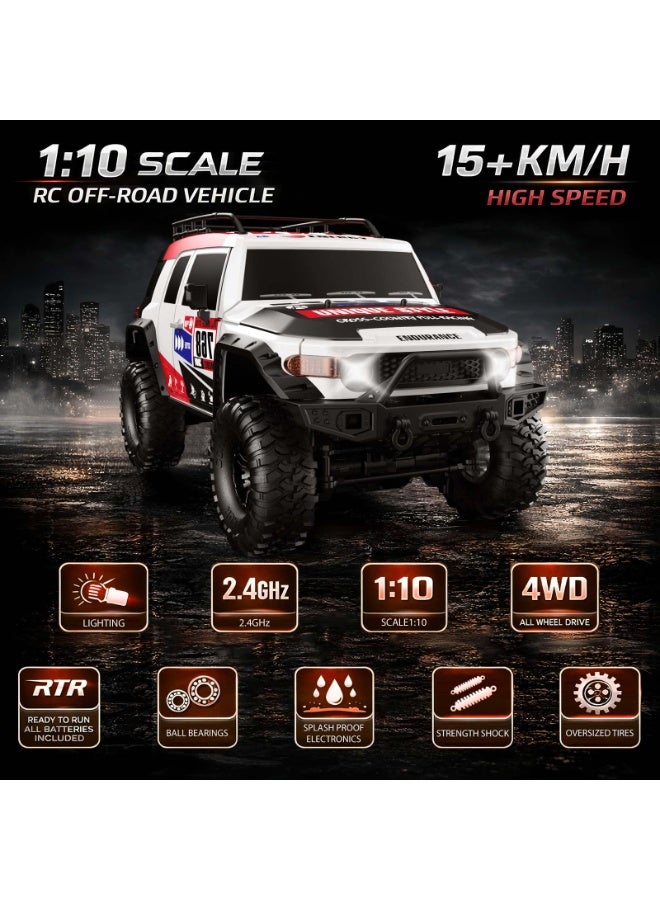 MYTOYS MY TOYS 1/10 Scale RC Crawler 4WD Remote Control Offroad Truck - Hobby Grade Rock Crawler with ABS Hard Shell, 540 High-Power Motor, LED Lights, and 7.4V Rechargeable Battery - 15 km/h Top Speed - Image 4