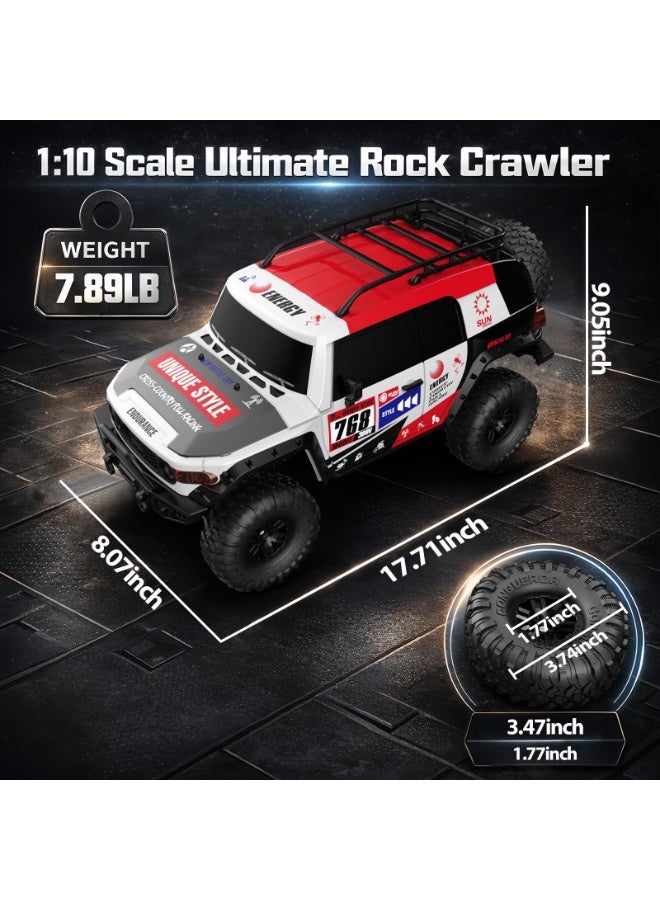 MYTOYS MY TOYS 1/10 Scale RC Crawler 4WD Remote Control Offroad Truck - Hobby Grade Rock Crawler with ABS Hard Shell, 540 High-Power Motor, LED Lights, and 7.4V Rechargeable Battery - 15 km/h Top Speed - Image 3