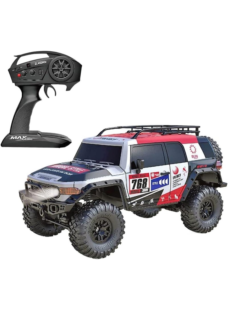 MYTOYS MY TOYS 1/10 Scale RC Crawler 4WD Remote Control Offroad Truck - Hobby Grade Rock Crawler with ABS Hard Shell, 540 High-Power Motor, LED Lights, and 7.4V Rechargeable Battery - 15 km/h Top Speed - Image 1
