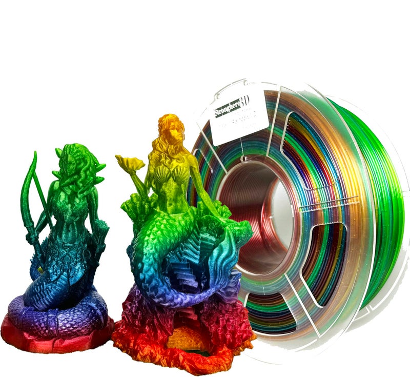 Stronghero3D PETG 3D Printer Filament 1.75mm,Multi Color,Translucent Rainbow,1kg(2.2lbs) Accuracy +/-0.05mm for ender3 Cr10 - Image 1