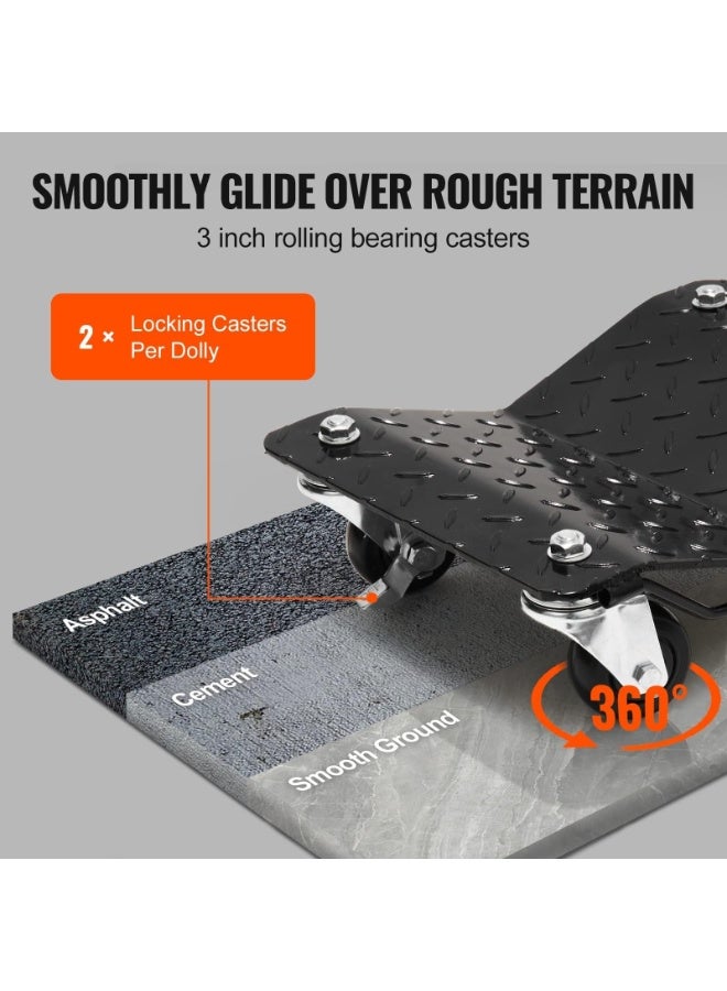 قطعتان من عربة العجلات، عربة نقل سيارات بوزن 3000 رطل، مجموعة أوتاد إطارات سيارات، عربة عجلات سيارات شديدة التحمل لنقل السيارات والشاحنات والمقطورات والدراجات النارية والقوارب - Image 5