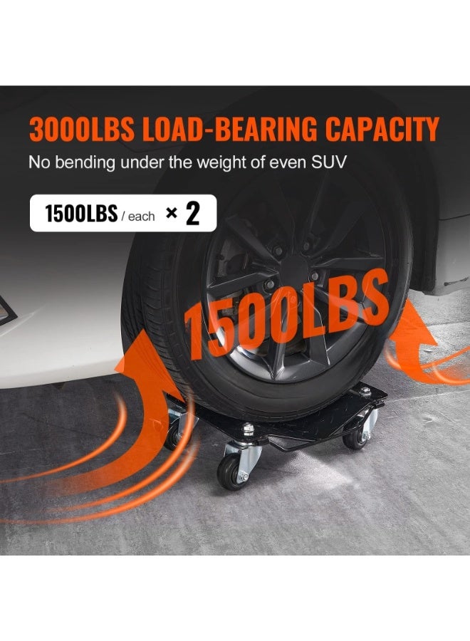 قطعتان من عربة العجلات، عربة نقل سيارات بوزن 3000 رطل، مجموعة أوتاد إطارات سيارات، عربة عجلات سيارات شديدة التحمل لنقل السيارات والشاحنات والمقطورات والدراجات النارية والقوارب - Image 4