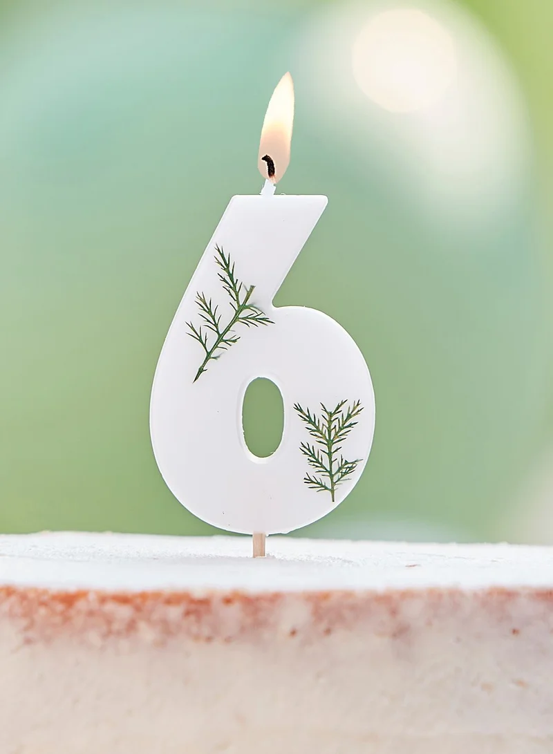 Ginger Ray Pressed Foliage Candle - Number 6