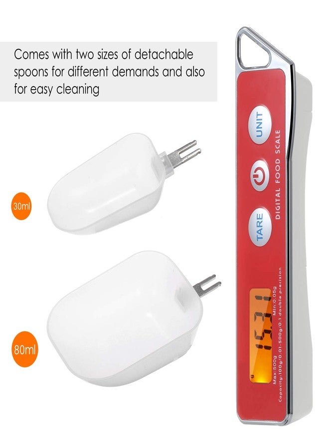 ERYUE Spoon Scale, Digital Spoon Scale Electronic Measuring Spoon Scale Household Kitchen Spoon Scale Food Scale with Tare Function Capacity 0.05g to 500g Support Unit g/oz/gn/ct/ - Image 4