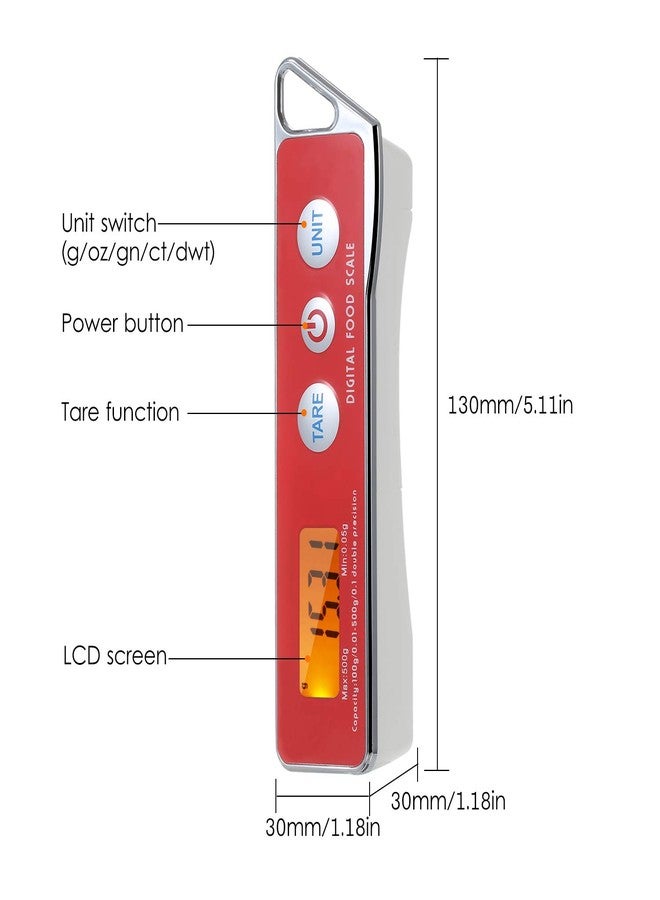 ERYUE Spoon Scale, Digital Spoon Scale Electronic Measuring Spoon Scale Household Kitchen Spoon Scale Food Scale with Tare Function Capacity 0.05g to 500g Support Unit g/oz/gn/ct/ - Image 5