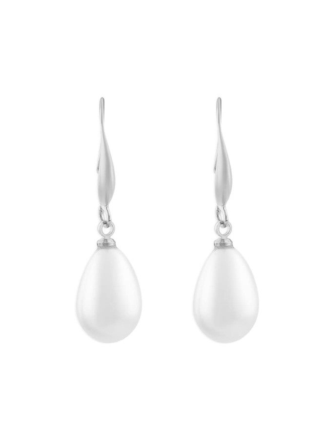 Ami Silver Tone Contemporary Pearl Drop Earring For Women-ZPFK20870 - Image 1