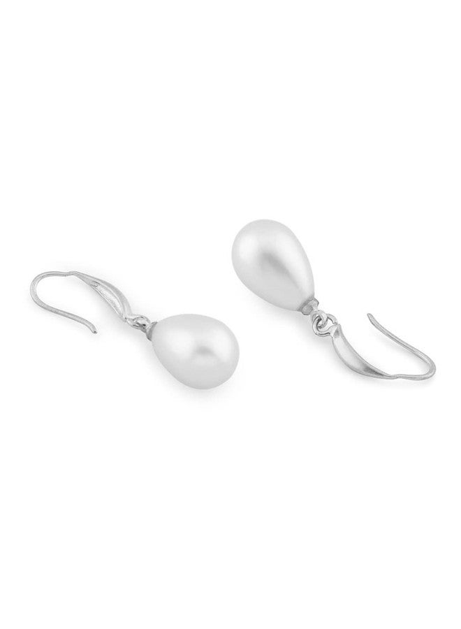 Ami Silver Tone Contemporary Pearl Drop Earring For Women-ZPFK20870 - Image 4