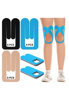 Kinesiology knee Tape, Pre Cut Knee Tape, Adhesive Sport Tape,  Latex Free & Breathable, Waterproof Kinesiology Taping for Knee Ankle Gym Fitness Running Tennis Swimming Football