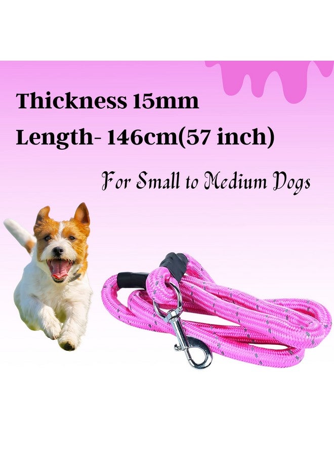 Dog Training Walking Reflected Leash Rope And Hand Gripper Combo - (Rubber Band Leash, 15Mm + Hand Gripper) Dog Cord Leash For Small To Medium Sized Dogs With Strong Hook Size (Color May Vary) - Image 2