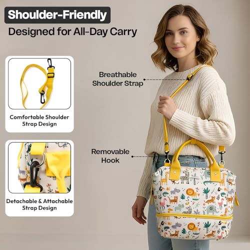 StarAndDaisy Bag for Mothers for Travel, Newborn Baby Diaper Bags with Insuleted Compartment & Multiple Pockets, 12 Liter Enhanced Capacity, Aesthetically Handcrafted with Love & Cuteness - Image 3