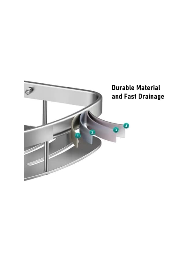 راكسوم علبة دش الزاوية، أرفف دش الحمام 2 حزمة، منظم رف الدش اللاصق، منظم رف الدش بدون حفر، رف تخزين رف مقاوم للصدأ مثبت على الحائط لمطبخ الحمام - Image 5