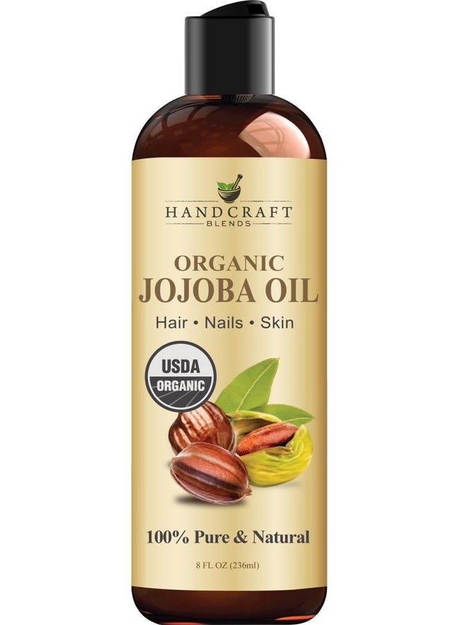 handcraft Blends USDA Organic Jojoba Oil - Cold-Pressed 16 Fl Oz - 100% Pure and Natural - Premium Grade Carrier Oil for Skin and Hair - Hair and Body - Massage - Hexane-Free - Image 1