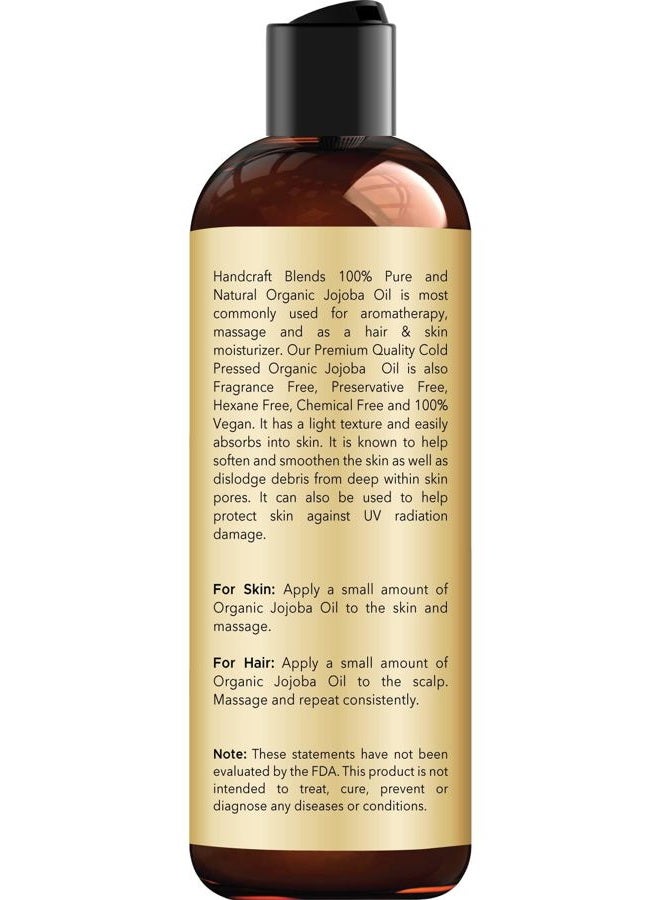 handcraft Blends USDA Organic Jojoba Oil - Cold-Pressed 16 Fl Oz - 100% Pure and Natural - Premium Grade Carrier Oil for Skin and Hair - Hair and Body - Massage - Hexane-Free - Image 2