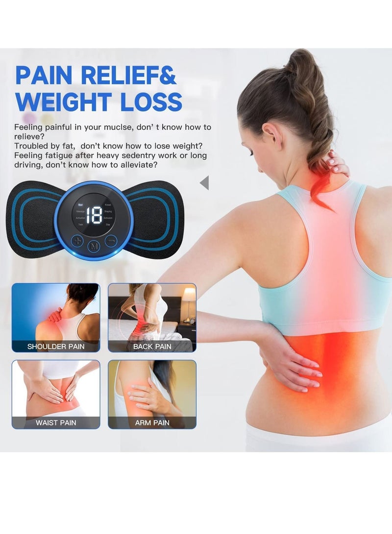 Body Massager,Wireless Portable Neck Massager with 8 Modes and 19 Strength Levels Rechargeable Pain Relief EMS Massage Machine for Shoulder,Arms,Legs - Image 2