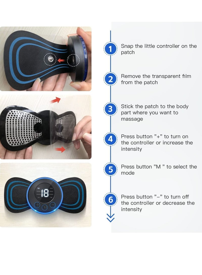 Body Massager,Wireless Portable Neck Massager with 8 Modes and 19 Strength Levels Rechargeable Pain Relief EMS Massage Machine for Shoulder,Arms,Legs - Image 4