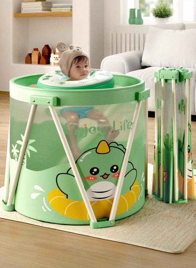 حوض استحمام متعدد الاستخدامات للأطفال قابل للطي مع فتحة تصريف، حوض استحمام دائري محمول للسباحة، سهل الطي والتخزين، مناسب للأطفال والبالغين. - Image 1