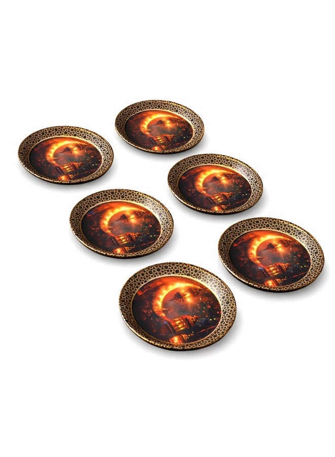 6-Piece Ramadan Mini Serving Plates & Coasters Set - Image 1