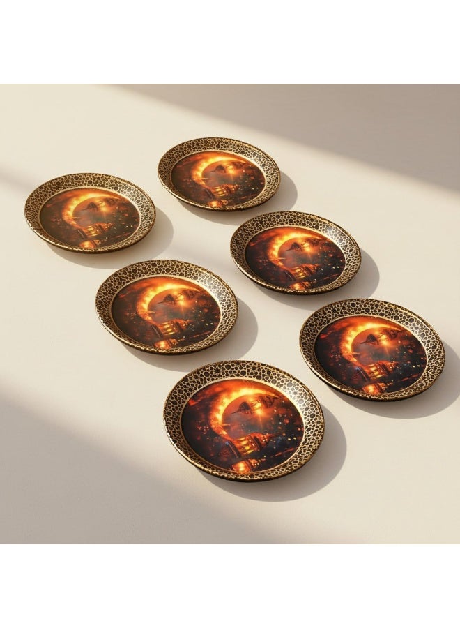 6-Piece Ramadan Mini Serving Plates & Coasters Set - Image 4