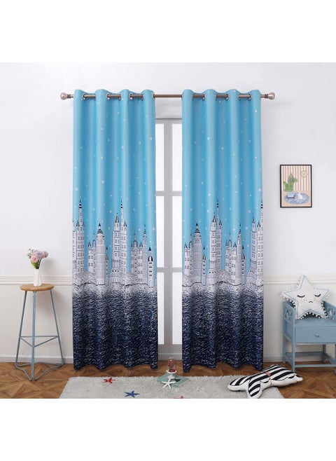 CVR Home Decore 3D Printed Beautifully Desgin Digital Printed Polyester Fabric Curtainss Pack of 2 Curtains with Eyelet Ring for Window 5 feet 4 x 5 WindowY110