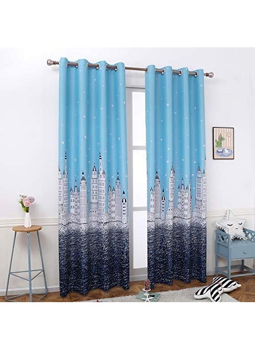 Cvr - CVR Home Decore 3D Printed Beautifully Desgin Digital Printed Polyester Fabric Curtainss Pack of 2 Curtains with Eyelet Ring for Window 5 feet 4 x 5 WindowY110 - Image 1