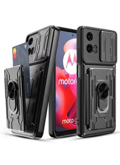 Techie Motorola Moto G24 Slide Armor Case with 360° Ring, Magnetic Stand, Card Holder, Camera Shield & Mil-Grade Drop Protection  - Image 1