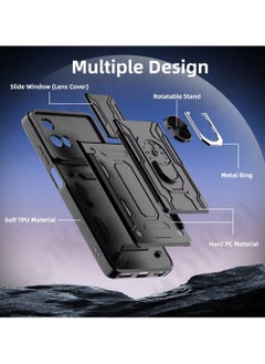 Techie Motorola Moto G24 Slide Armor Case with 360° Ring, Magnetic Stand, Card Holder, Camera Shield & Mil-Grade Drop Protection  - Image 3