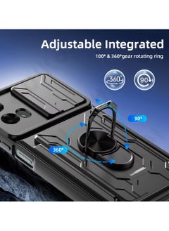 Techie Motorola Moto G24 Slide Armor Case with 360° Ring, Magnetic Stand, Card Holder, Camera Shield & Mil-Grade Drop Protection  - Image 4