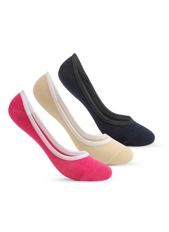 STITCH STITCH Women's Pack of 3 Secret Plain Casual Socks 