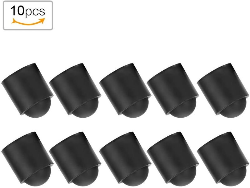 woobles Pool Cue Cap, Pool Cue Tip Rubber Cover Billiards Cues Stick Protection Cap (10pcs)-Black - Image 3