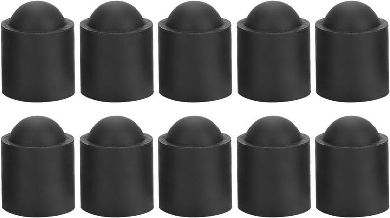 woobles Pool Cue Cap, Pool Cue Tip Rubber Cover Billiards Cues Stick Protection Cap (10pcs)-Black - Image 1