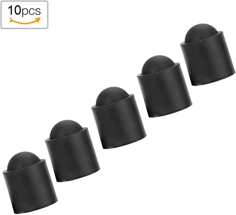 woobles Pool Cue Cap, Pool Cue Tip Rubber Cover Billiards Cues Stick Protection Cap (10pcs)-Black - Image 2