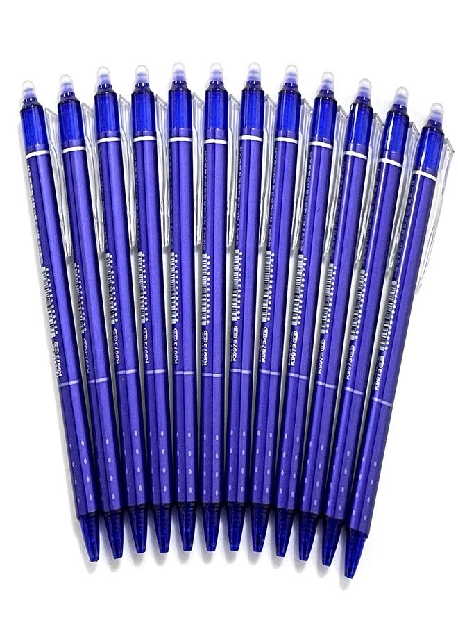 sencoo 12 pack Erasable Blue Gel Pens Retractable Erasable Blue Ink Rollerball Pens Students Stationery Office Pens School Prize Girl Gift Pens - Image 1