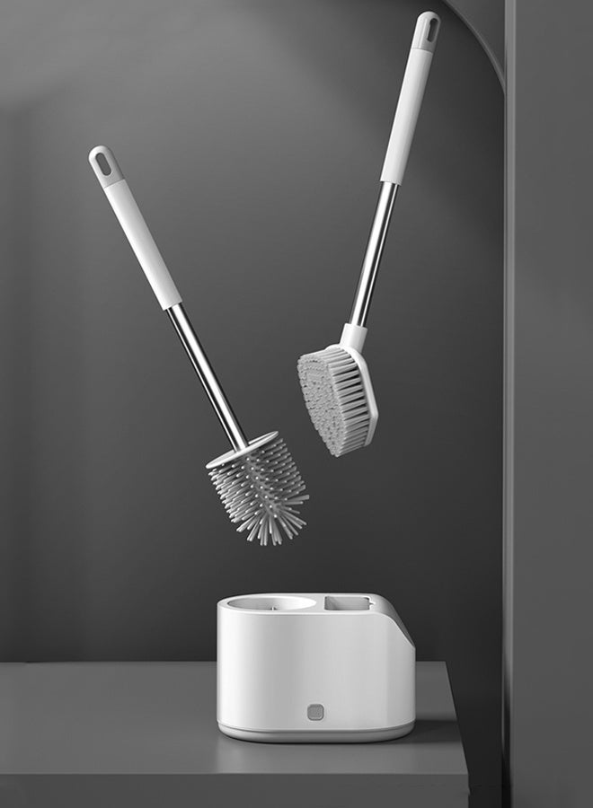 DUNISO Toilet Brush,Bathroom Dual-use Toilet Brush, Cleaning Silicone Toilet Brush with Holder,Easy To Deep Clean,for Bathroom and Toilet Cleanin - Image 5